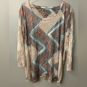 Elegant Lace Chevron Women's Top